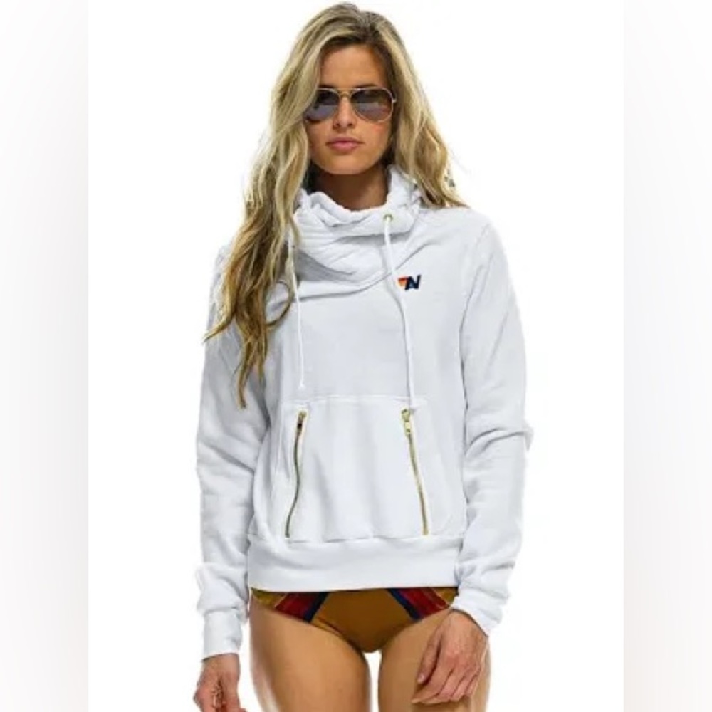 Aviator Nation Ninja Pullover Hoodie in White